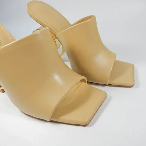 Cult Gaia Ira Spiral Swirl Slide Mule SANDAL 35 5 Natural Gold Leather NEW $458 - Picture 14 of 15